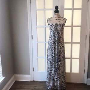 Strapless chiffon overlay maxi dress